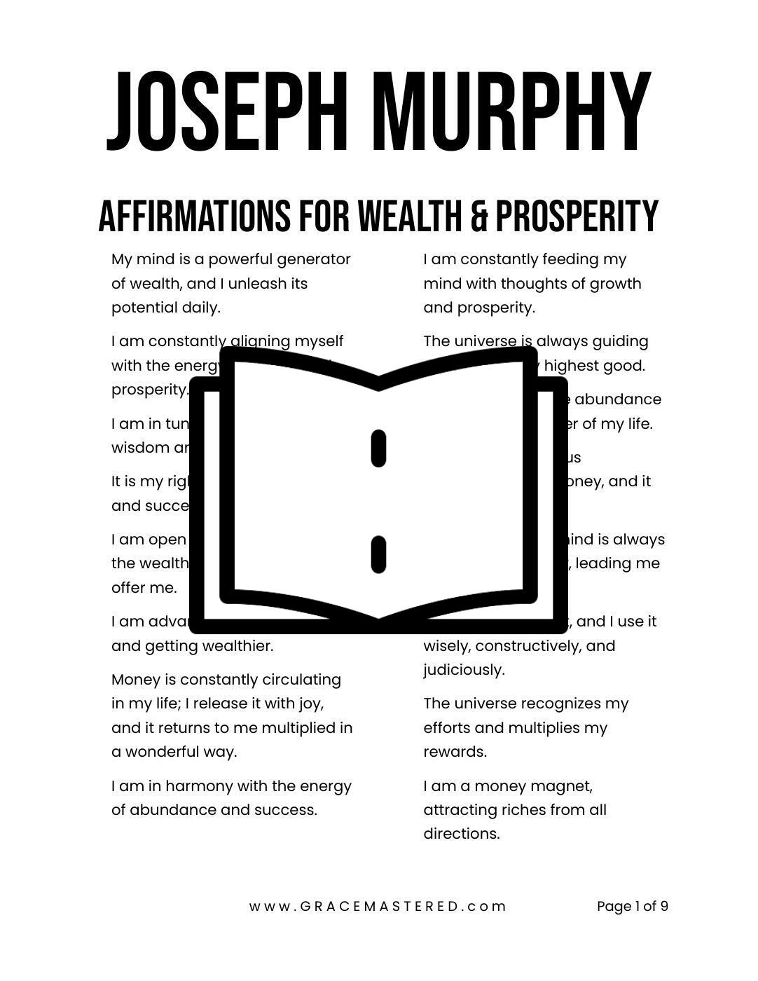 Joseph Murphy Affirmations for Wealth and Prosperity